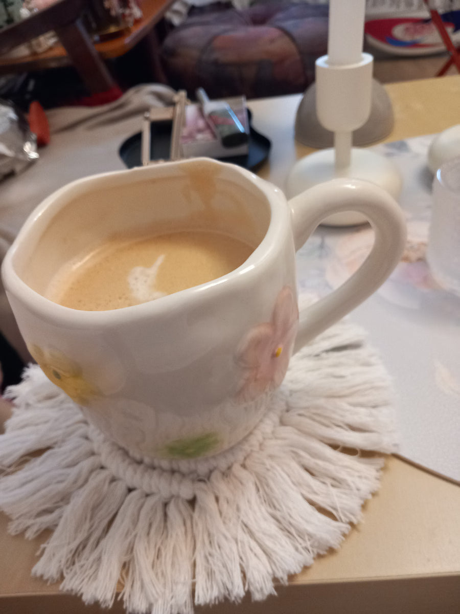 Tazza fiori in ceramica