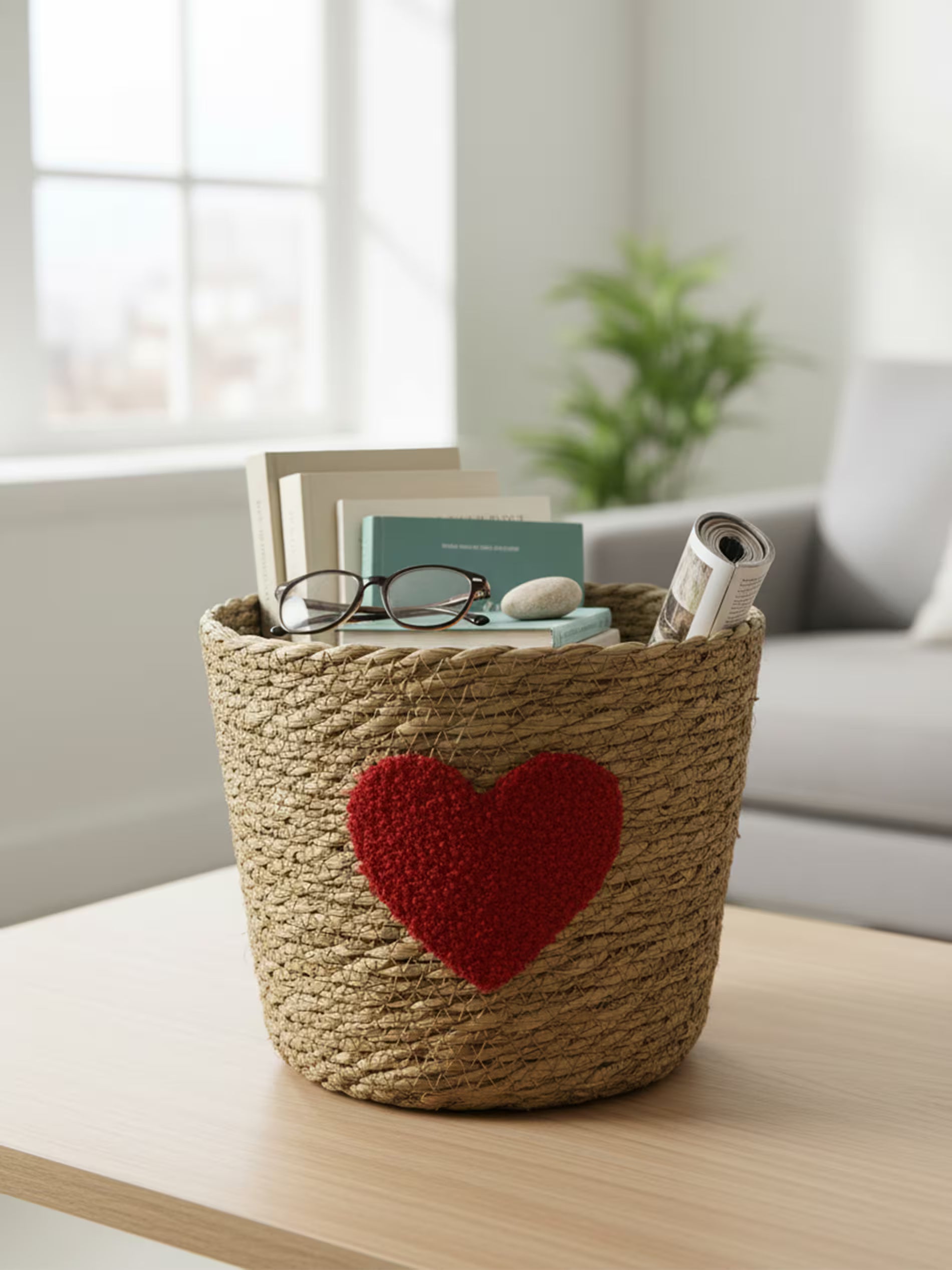 Cesto intrecciato con cuore