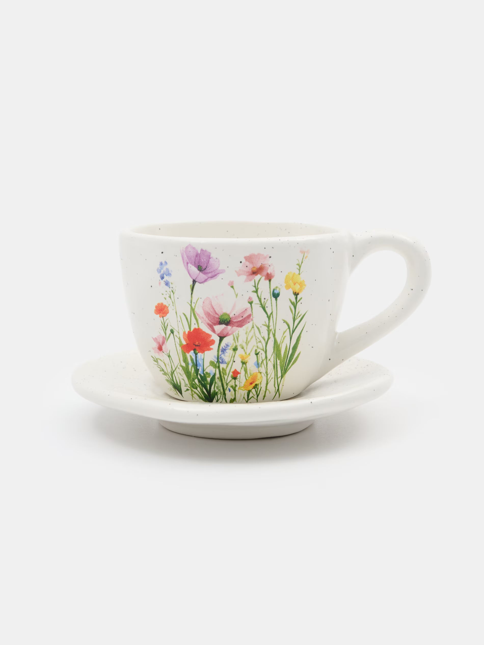 Tazzina con piattino a fiori