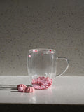 Tazza in vetro a doppio fondo amore