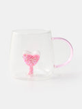 Tazza in vetro cuore rosa